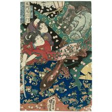 Utagawa Kuniyoshi, 歌川国芳 (Utagawa Kuniyoshi)による浮世絵「Kusunoki Tamonmaru Masatsura and Chikudômaru」