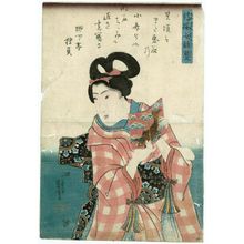 歌川国芳: from the series Women in Benkei-checked Fabrics (Shimazoroi onna Benkei) - ボストン美術館