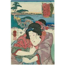 歌川国芳: Ofune at Takanawa? in the Fifth Month, from the series Selections for Famous Places in Edo in the Twelve Months (Edo meishô mitate jûni kagetsu no uchi) - ボストン美術館