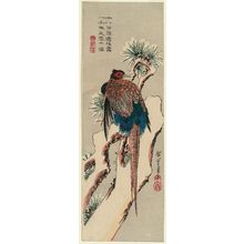 歌川広重: Pheasant on a Snow-covered Pine Tree - ボストン美術館