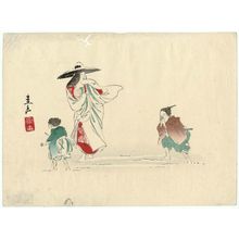 Japanese Print "Lady Tokiwa at Fushimi" by Harada Keigaku, 原田圭岳 (Harada Keigaku)