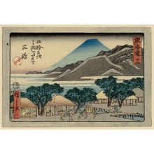 Utagawa Hiroshige: No. 12 - Mishima, from the series The Tôkaidô Road - The Fifty-three Stations (Tôkaidô - Gojûsan tsugi no uchi), also known as the Aritaya Tôkaidô - Museum of Fine Arts
