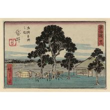 日本版画 "No. 28 - Fukuroi, from the series The Tôkaidô Road - The Fifty-three Stations (Tôkaidô - Gojûsan tsugi no uchi), also known as the Aritaya Tôkaidô" 由 Utagawa Hiroshige, 歌川広重 (Utagawa Hiroshige I) 创作