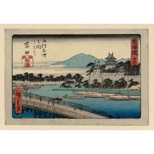 Utagawa Hiroshige: No. 35 - Yoshida, from the series The Tôkaidô Road - The Fifty-three Stations (Tôkaidô - Gojûsan tsugi no uchi), also known as the Aritaya Tôkaidô - Museum of Fine Arts