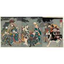 Utagawa Kunisada: Actors, Ameyadori - Museum of Fine Arts