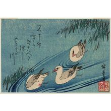 Utagawa Hiroshige: Oyster-catchers (Miyakodori) and Reeds - Museum of Fine Arts