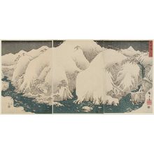 歌川広重: Mountain River on the Kiso Road (Kisoji no yamakawa), from an untitled set of three triptychs - ボストン美術館