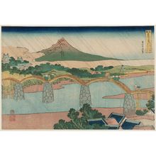 Katsushika Hokusai: The Kintai Bridge in Suô Province (Suô no kuni Kintaibashi), from the series Remarkable Views of Bridges in Various Provinces (Shokoku meikyô kiran) - Museum of Fine Arts