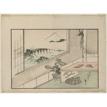 Katsushika Taito II: Mount Fuji Seen through a Window on New Year's Day - ボストン美術館