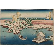 葛飾北斎: Snow on the Sumida River (Sumida), from the series Snow, Moon and Flowers (Setsugekka) - ボストン美術館