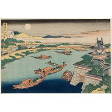 Katsushika Hokusai: Moonlight on the Yodo River (Yodogawa), from the series Snow, Moon and Flowers (Setsugekka) - Museum of Fine Arts