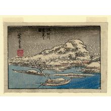 Utagawa Hiroshige: Snow-viewing on the Sumida River (Sumidagawa yukimi no zu), from an untitled series of views of Edo - Museum of Fine Arts