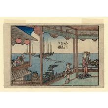 Utagawa Hiroshige: Viewing the Moon at Shinagawa (Shinagawa yukimi no zu), from an untitled series of views of Edo - Museum of Fine Arts