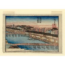 Utagawa Hiroshige: The Theater Side of Dôtonbori Canal (Dôtonbori shibaigawa), from an untitled series of views of Osaka - Museum of Fine Arts