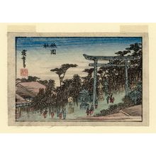 Utagawa Hiroshige: The Gion Shrine (Gion yashiro), from an untitled series of views of Kyoto - Museum of Fine Arts