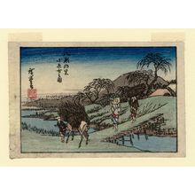 Utagawa Hiroshige: Women Carrying Firewood at Yase Village (Yase no sato oharame no zu), from an untitled series of views of Kyoto - Museum of Fine Arts