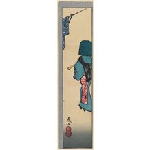 Utagawa Hiroshige: Keyamura in Hikosan (Hikosan Keyamura), cut from one sheet of the series Mirror of Drama in Cutouts (Harimaze jôruri kagami) - Museum of Fine Arts