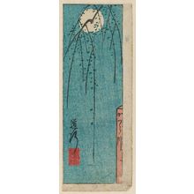 日本版画 "The Final Journey, in Ohan and Chôemon (Michiyuki, Ohan Chôemon), cut from one sheet of the series Mirror of Drama in Cutouts (Harimaze jôruri kagami)" 由 Utagawa Hiroshige, 歌川広重 (Utagawa Hiroshige I) 创作