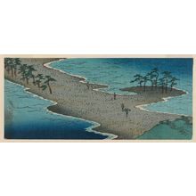 Utagawa Hiroshige: Fragment of: Tôtômi Province: Lake Hamana, Kanzan Temple in Horie and the Inasa-Horie Inlet (Tôtômi, Hamana no umi, Horie Kanzanji, Inasa no Hosoe), from the series Famous Places in the Sixty-odd Provinces [of Japan] ([Dai Nihon] Rokujûyoshû meisho zue) - Museum of Fine Arts