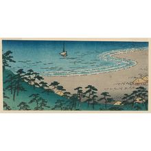 歌川広重: Fragment of: Izumi Province: Takashi Beach (Izumi, Takashi no hama), from the series Famous Places in the Sixty-odd Provinces [of Japan] ([Dai Nihon] Rokujûyoshû meisho zue) (detail) - ボストン美術館