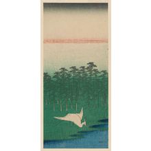 Utagawa Hiroshige: Fragment of: The Ferry Crossing at Sakasai (Sakasai no watashi), from the series One Hundred Famous Views of Edo (Meisho Edo hyakkei) - Museum of Fine Arts