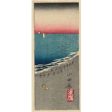 日本版画 "Odawara: The Seacoast (Kaigan), cut from sheet 3 of the series Cutouts for the Fifty-three Stations (Gojûsan tsugi harimaze), also called Cutout Pictures of the Tôkaidô Road (Tôkaidô harimaze zue)" 由 Utagawa Hiroshige, 歌川広重 (Utagawa Hiroshige I) 创作