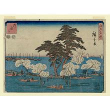 日本版画 "Goten-yama, from the series Famous Places in Edo (Edo meisho)" 由 Utagawa Hiroshige, 歌川広重 (Utagawa Hiroshige I) 创作