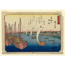 Utagawa Hiroshige: Returning Sails at Takanawa (Takanawa no kihan), from the series Eight Views of the Eastern Capital (Tôto hakkei) - Museum of Fine Arts