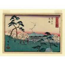 Utagawa Hiroshige: Descending Geese at Asuka Hill (Asukayama rakugan), from the series Twelve Views of Edo (Edo jûni kei) - Museum of Fine Arts