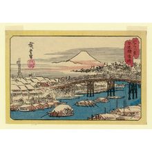 Utagawa Hiroshige: Clearing Weather at Nihonbashi Bridge (Nihonbashi seiran), from the series Twelve Views of Edo (Edo jûni kei) - Museum of Fine Arts