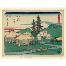 Utagawa Hiroshige, 歌川広重 (Utagawa Hiroshige I)による浮世絵「No. 12 - Mishima, from the series The Tôkaidô Road - The Fifty-three Stations (Tôkaidô - Gojûsan tsugi no uchi)」