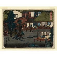 Utagawa Hiroshige: No. 50 - Minakuchi: Rooms at the Inn (Ryotei zashiki no zu), from the series The Tôkaidô Road - The Fifty-three Stations (Tôkaidô - Gojûsan tsugi no uchi) - Museum of Fine Arts
