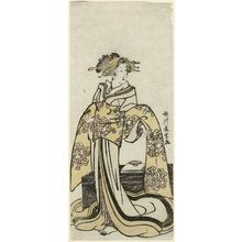 Japanischer Druck "Courtesan Tying Obi" von Utagawa Nagamune