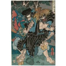 Japanischer Druck "Taira no Tadamori, from the series Mirror of Famous People of Our Country (Honchô kômei kagami)" von Utagawa Kunisada, 歌川国貞 (Utagawa Kunisada I (Toyokuni III))