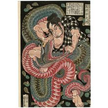 Utagawa Kuniyoshi: Saginoike Heikurô, from the series Eight Hundred Heroes of the Japanese Shuihuzhuan (Honchô Suikoden gôyû happyakunin no hitori) - Museum of Fine Arts