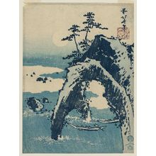 Katsushika Hokusai: Moonlit Landscape, from an untitled series of blue (aizuri) prints - Museum of Fine Arts
