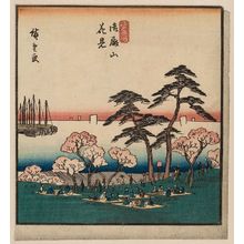 Utagawa Hiroshige: Cherry-blossom Viewing at Goten-yama (Goten-yama hanami), from the harimaze series Famous Places in the Eastern Capital (Tôto meisho) - Museum of Fine Arts