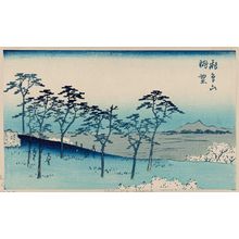 歌川広重: Panoramic View from Asuka Hill (Asukayama chôbô), from the series Cutout Pictures of Famous Places in Edo (Edo meisho harimaze zue) - ボストン美術館