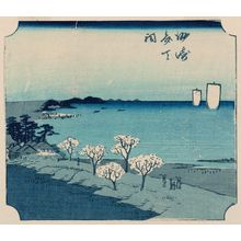Utagawa Hiroshige: Benten Shrine at Susaki (Susaki Benten hokora), from the series Cutout Pictures of Famous Places in Edo (Edo meisho harimaze zue) - Museum of Fine Arts