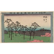 Utagawa Hiroshige: Panoramic View from Asuka Hill (Asukayama chôbô), from the series Cutout Pictures of Famous Places in Edo (Edo meisho harimaze zue) - Museum of Fine Arts
