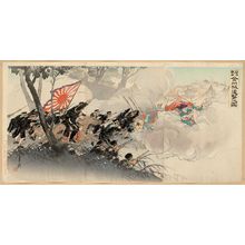 尾形月耕: Sino-Japanese War: Pursuing the Retreating Enemy at Jinzhoucheng (Nisshin sensô Kinshûjô tsuigeki no zu) - ボストン美術館