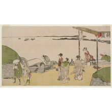 Katsushika Hokusai: Street Scene at Takanawa - Museum of Fine Arts