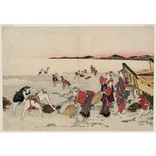 Katsushika Hokusai: Gathering Shellfish on the Beach at Low Tide - Museum of Fine Arts