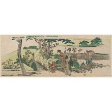 Katsushika Hokusai: Women and Children Going into Fields for an Informal Picnic - Museum of Fine Arts