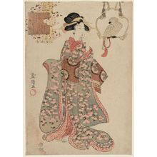 Utagawa Toyokuni I: Parrot Komachi (Ômu Komachi), from the series Modern Girls as the Seven Komachi (Imayô musume Nana Komachi) - Museum of Fine Arts