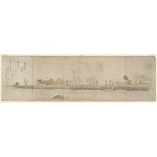 Katsushika Hokusai: Bank of the Sumida River at Mimeguri - Museum of Fine Arts