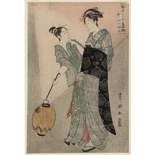 Utagawa Toyokuni I: Visiting Komachi (Kayoi Komachi), from the series Portraits of the Seven Komachi in Fashionable Disguise (Fûryû nana Komachi yatsushi sugata-e) - Museum of Fine Arts