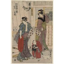 Utagawa Toyokuni I: The Fourth Month, a Triptych (Shigatsu, sanmaitsuzuki), from the series Twelve Months by Two Artists, Toyokuni and Toyohiro (Toyokuni Toyohiro ryôga jûnikô) - Museum of Fine Arts