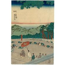 Utagawa Kuniyoshi: Lord Ashikaga Tadayoshi Visiting a Shrine - Museum of Fine Arts
