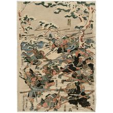 Utagawa Kuniyoshi: Yokawa Kakuhan and hIs Monks Fighting Satô Tadanobu and His Men in the Snows of Mount Yoshino - Museum of Fine Arts